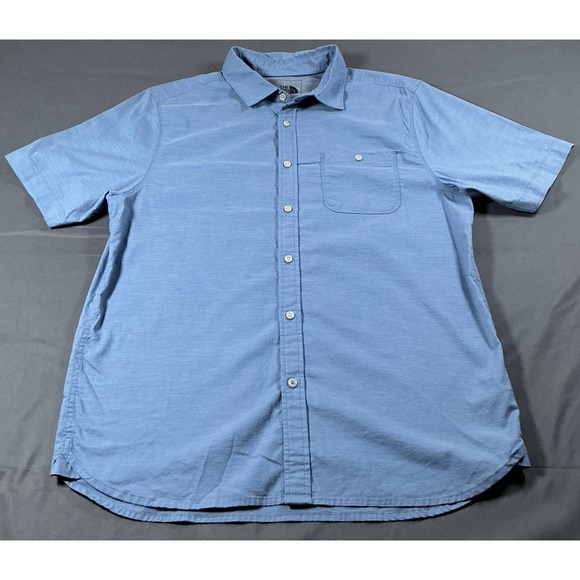 The North Face Other - The North Face Mens Blue Micro Stripe Short Sleeve Button Down Shirt Large L